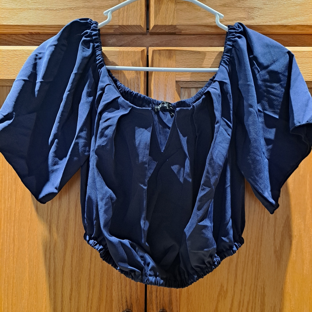 Elegant Navy Blue Women's Top